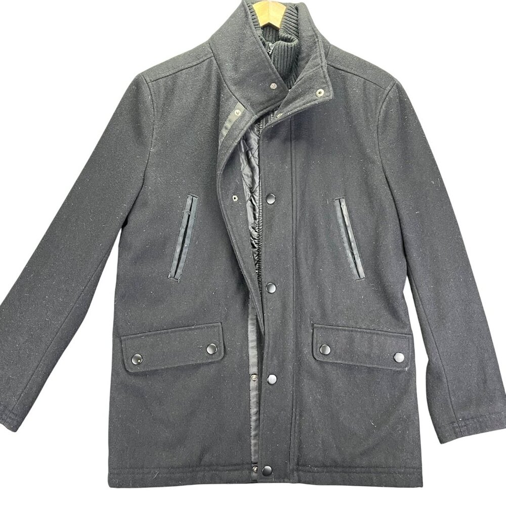 Kenneth Cole Mens Wool Blend Jacket Coat Black Size S
